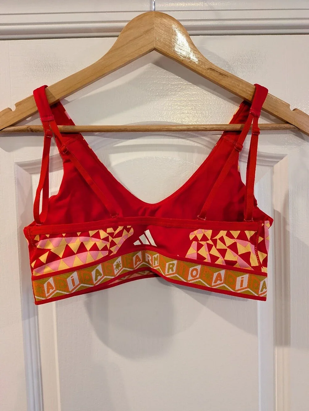 FARM Rio x Adidas Sports Bra & Leggings Activewear Set Red Tropical Size S & XS
